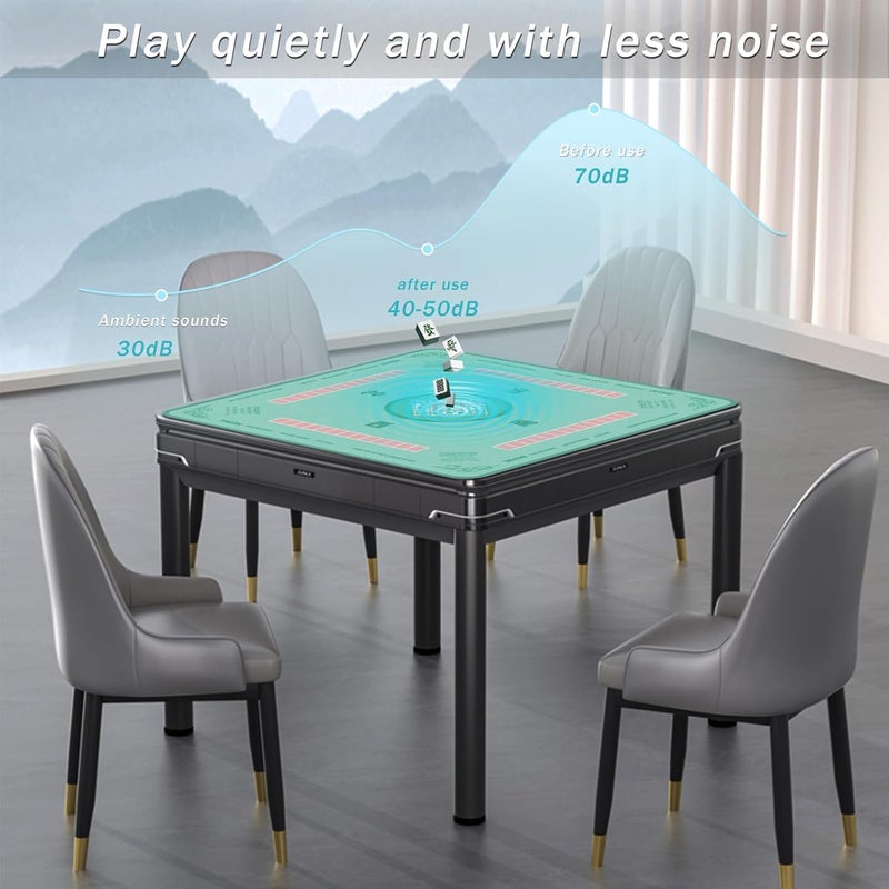 2F22E Mahjong Mat - Non-Slip Noise Reduction Gaming Mat 32.4x32.4 Inch for Mahjong/Poker/Board Games/Card Games/Dominoes (Cyan) - Image 3